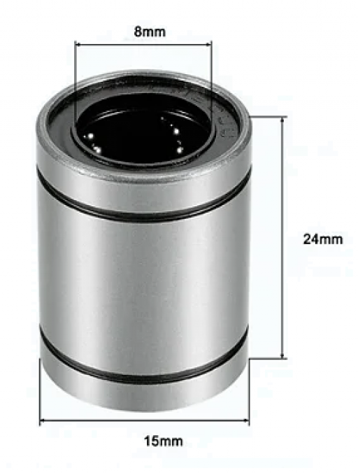Rolamento Linear Lm8uu 24x15x8 mm Metal
